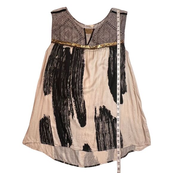 Floreat Anthropologie Blouse Women 6 Western Fringe Aztec Tribal Boho Chic Tunic - Picture 4 of 11